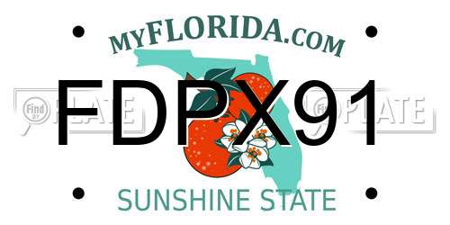 FDPX91 Florida License Plate