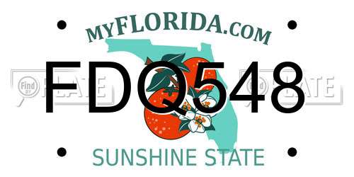 FDQ548 Florida License Plate