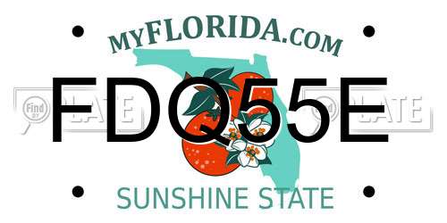 FDQ55E Florida License Plate