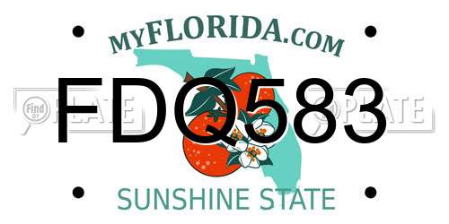 FDQ583 Florida License Plate