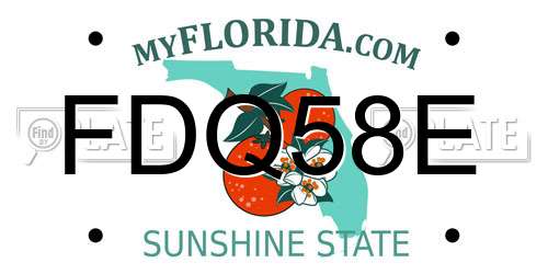 FDQ58E Florida License Plate