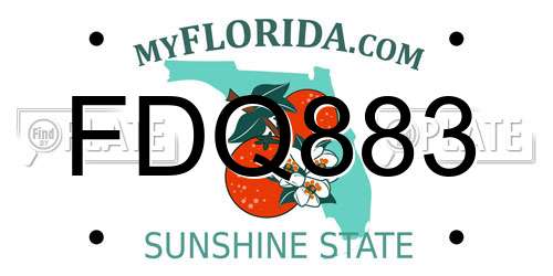 FDQ883 Florida License Plate