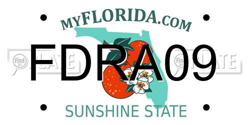 FDRA09 Florida License Plate