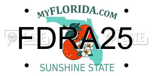 FDRA25 Florida License Plate
