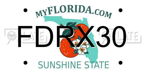 FDRX30 Florida License Plate