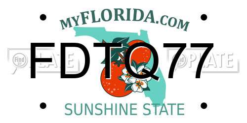 FDTQ77 Florida License Plate