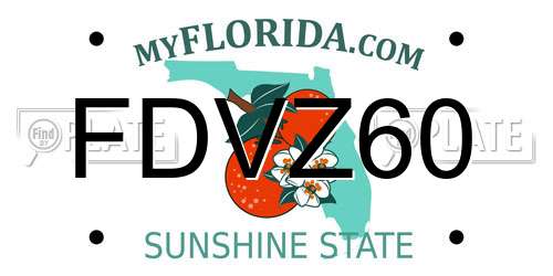 FDVZ60 Florida License Plate