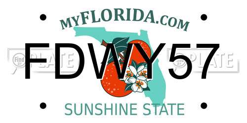 FDWY57 Florida License Plate