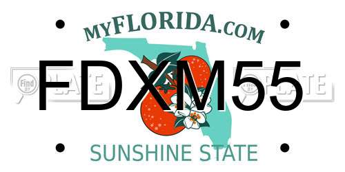 FDXM55 Florida License Plate
