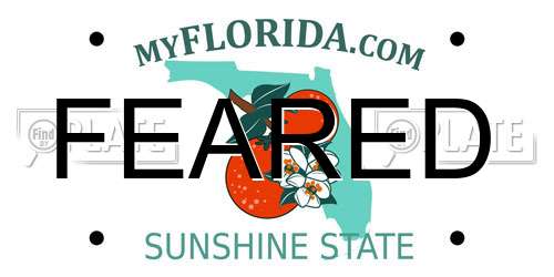 FEARED Florida License Plate