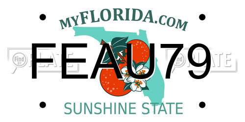 FEAU79 Florida License Plate