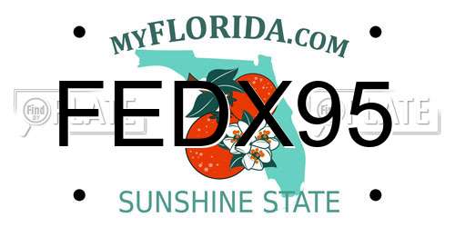FEDX95 Florida License Plate