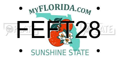 FEFT28 Florida License Plate