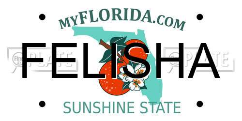 FELISHA Florida License Plate