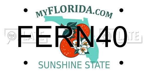 FERN40 Florida License Plate