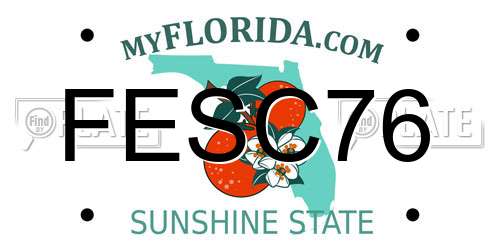 FESC76 Florida License Plate