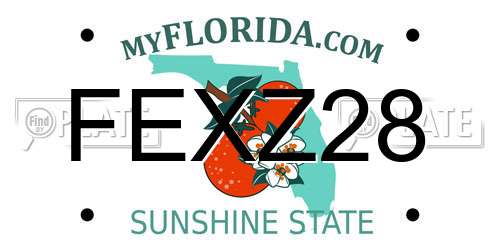 FEXZ28 Florida License Plate