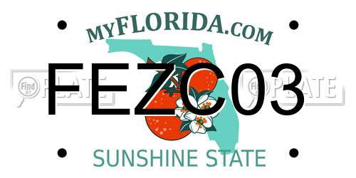 FEZC03 Florida License Plate