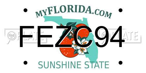 FEZC94 Florida License Plate