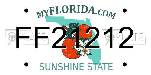 FF21212 Florida License Plate