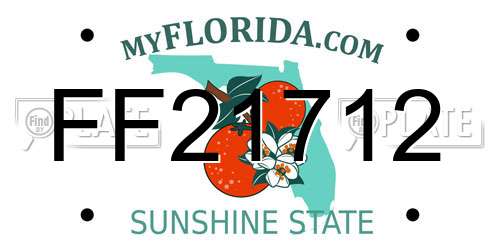 FF21712 Florida License Plate