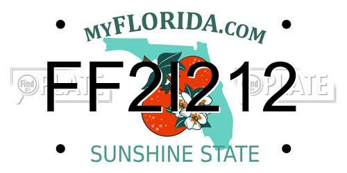 FF2I212 Florida License Plate
