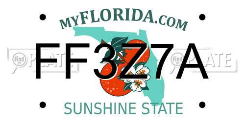 FF3Z7A Florida License Plate