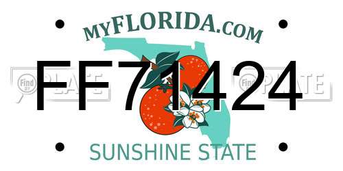 FF71424 Florida License Plate