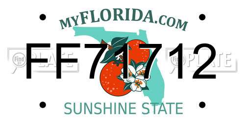 FF71712 Florida License Plate