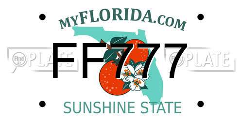 FF777 Florida License Plate