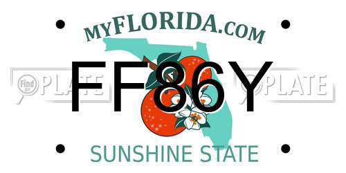 FF86Y Florida License Plate