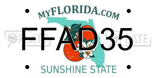 FFAD35 Florida License Plate