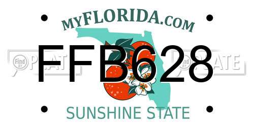 FFB628 Florida License Plate