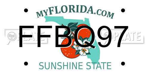 FFBQ97 Florida License Plate