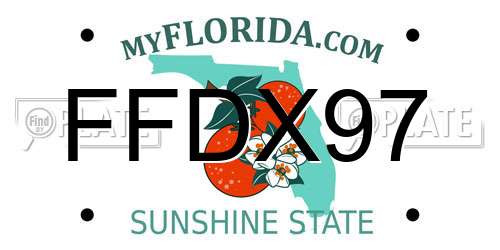 FFDX97 Florida License Plate