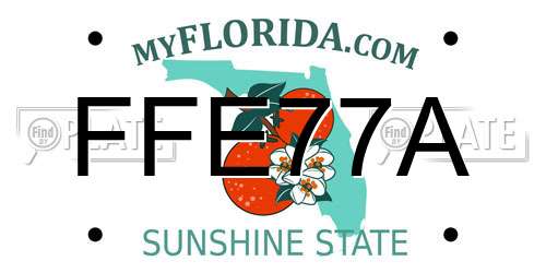 FFE77A Florida License Plate