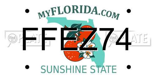 FFEZ74 Florida License Plate