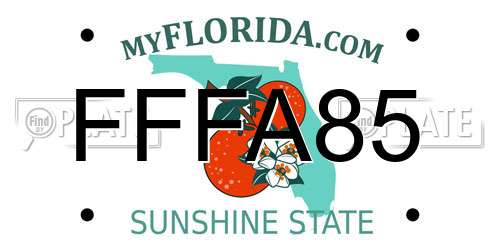 FFFA85 Florida License Plate