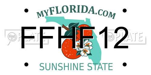 FFHF12 Florida License Plate