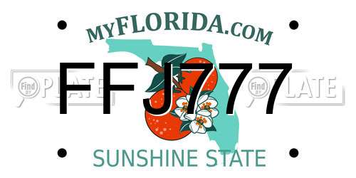FFJ777 Florida License Plate