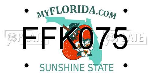 FFK075 Florida License Plate