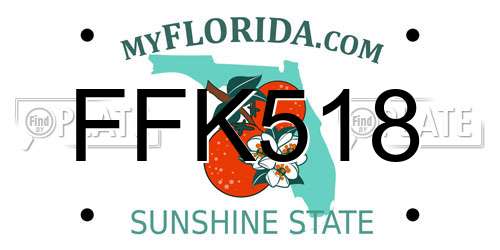 FFK518 Florida License Plate
