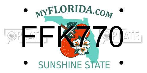 FFK770 Florida License Plate