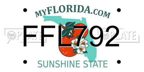 FFL792 Florida License Plate
