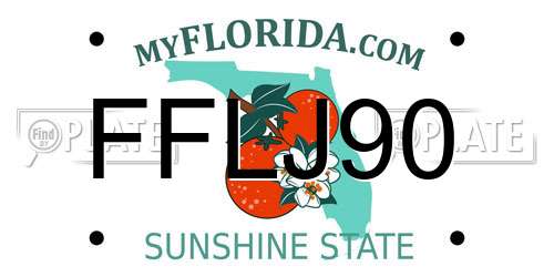 FFLJ90 Florida License Plate