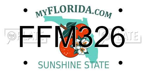 FFM326 Florida License Plate