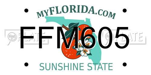 FFM605 Florida License Plate