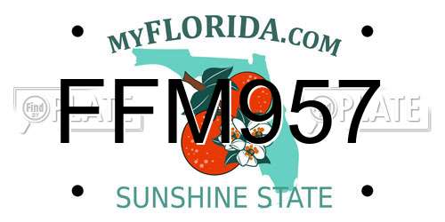 FFM957 Florida License Plate