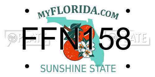 FFN158 Florida License Plate