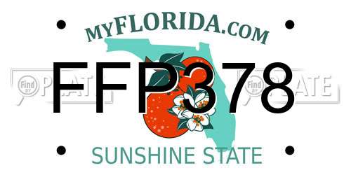 FFP378 Florida License Plate